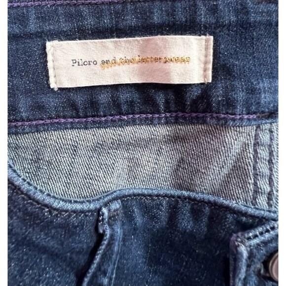 Pilcro Anthropologie Jeans Women Size 31 Flare Bootcut Dark Wash Denim Stretch - Picture 14 of 16